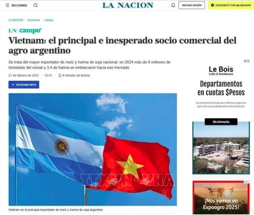 Vietnam – key agricultural trade partner of Argentina: newspaper